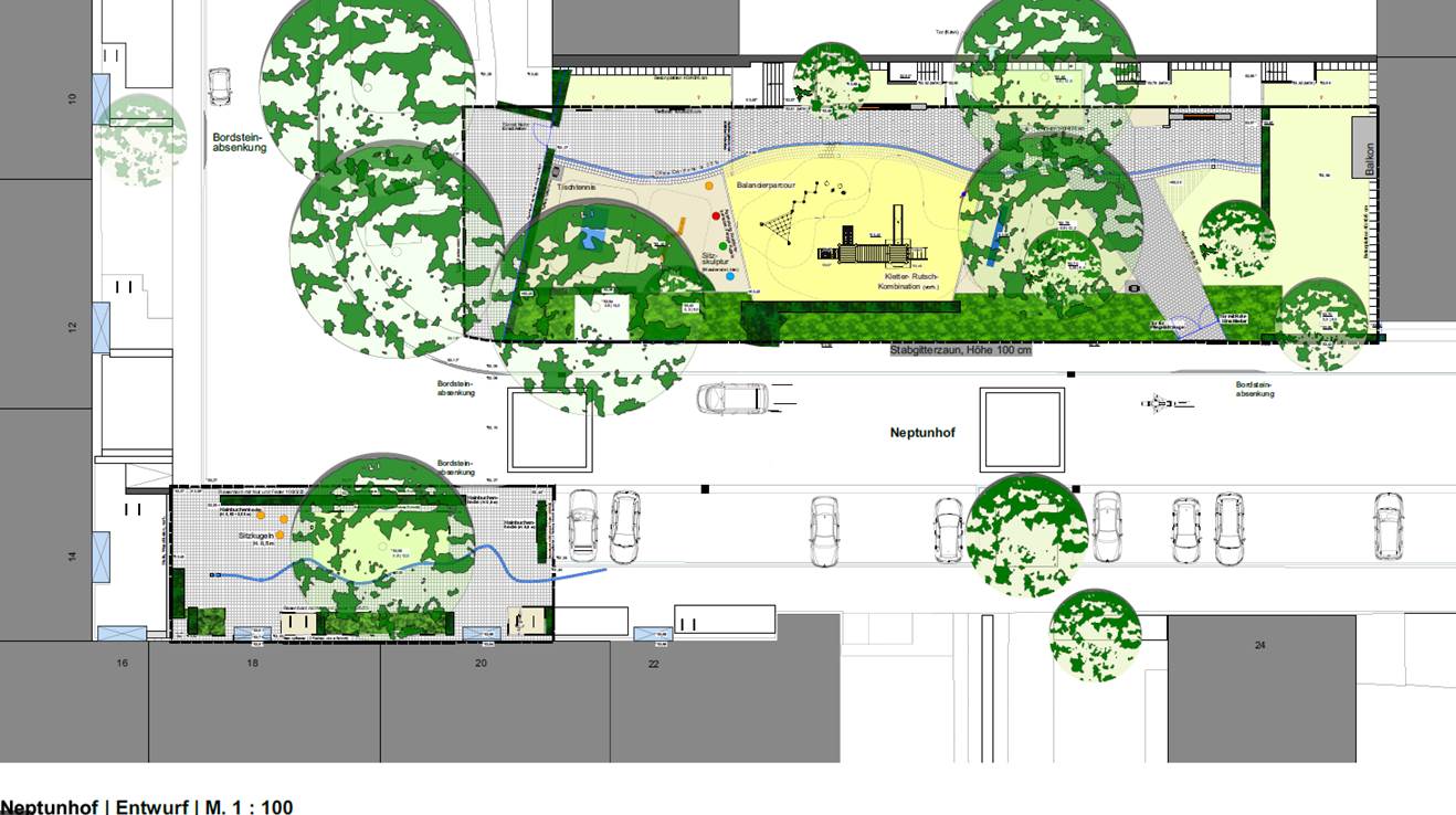 Spielfläche Neptunhof Planung